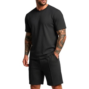 image:imagePrinStory Mens Short Sleeve Outfits 2 Piece Summer Trackuits M3XLBlack