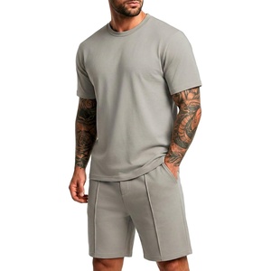 image:imagePrinStory Mens Short Sleeve Outfits 2 Piece Summer Trackuits M3XLLight Gray