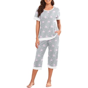 image:imagePrinStory Pajamas for Women Set Capri Pjs Soft Lounge Sets S4XLFppink Star