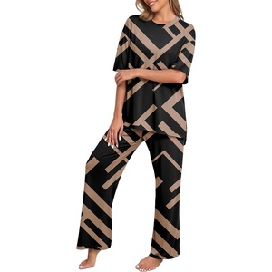 image:imagePrinStory Pajamas for Women Soft Pjs Lounge Set S4XLFpblack Rectangle