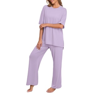 image:imagePrinStory Pajamas for Women Soft Pjs Lounge Set S4XLLight Purple