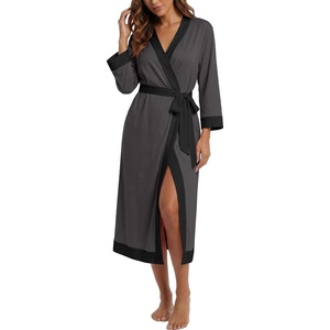 image:imagePrinStory Robes for Women Long Soft Robe Lightweight Bathrobe S2XLDark Gray