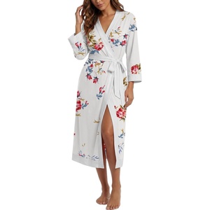 image:imagePrinStory Robes for Women Long Soft Robe Lightweight Bathrobe S2XLRose White