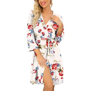 image:imagePrinStory Robes for Women Short Knit Bathrobe S2XLA04 Fpwhite
