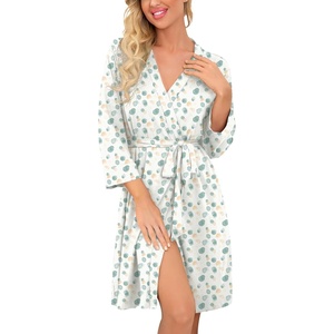 image:imagePrinStory Robes for Women Short Knit Bathrobe S2XLFpwhite Color Block