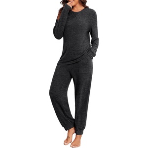 image:imagePrinStory Womens Pajama Sets Loose Pjs 2 Piece Lounge SetBlack Grey