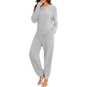 image:imagePrinStory Womens Pajama Sets Loose Pjs 2 Piece Lounge SetLight Gray