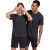 image:imagePrinStory Couples Pajamas Set Shirts and Shorts Summer Comfy Lounge Family01 Black
