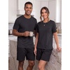 image:imagePrinStory Couples Pajamas Set Shirts and Shorts Summer Comfy Lounge Family01 Black