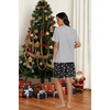 image:imagePrinStory Couples Pajamas Set Shirts and Shorts Summer Comfy Lounge FamilyBlack Star Moon