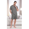 image:imagePrinStory Couples Pajamas Set Shirts and Shorts Summer Comfy Lounge FamilyDark Gray