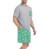 image:imagePrinStory Couples Pajamas Set Shirts and Shorts Summer Comfy Lounge FamilyFp Blue Green Banana