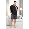 image:imagePrinStory Couples Pajamas Set Shirts and Shorts Summer Comfy Lounge FamilyFp Blue Red Plaid