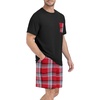 image:imagePrinStory Couples Pajamas Set Shirts and Shorts Summer Comfy Lounge FamilyFp Red White Plaid