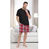 image:imagePrinStory Couples Pajamas Set Shirts and Shorts Summer Comfy Lounge FamilyFp Red White Plaid