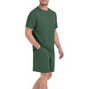 image:imagePrinStory Couples Pajamas Set Shirts and Shorts Summer Comfy Lounge FamilyGreen