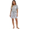 image:imagePrinStory Couples Pajamas Set Shirts and Shorts Summer Comfy Lounge FamilyPink Star