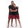 image:imagePrinStory Couples Pajamas Set Shirts and Shorts Summer Comfy Lounge FamilyRed Grid