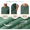 image:imagePrinStory Mens Pajamas Set 2 Piece Summer Pjs Set S3XLDrak Green