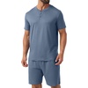 image:imagePrinStory Mens Pajamas Set 2 Piece Summer Pjs Set S3XLGray Blue