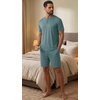 image:imagePrinStory Mens Pajamas Set 2 Piece Summer Pjs Set S3XLHaze Blue