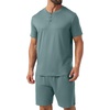 image:imagePrinStory Mens Pajamas Set 2 Piece Summer Pjs Set S3XLHaze Blue