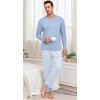 image:imagePrinStory Mens Pajamas Set Long Sleeve 2 Piece Pjs Sets S3XLBlue Stripe
