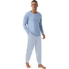 image:imagePrinStory Mens Pajamas Set Long Sleeve 2 Piece Pjs Sets S3XLBlue Stripe