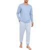 image:imagePrinStory Mens Pajamas Set Long Sleeve 2 Piece Pjs Sets S3XLBlue Stripe