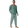 image:imagePrinStory Mens Pajamas Set Long Sleeve 2 Piece Pjs Sets S3XLCyan Stripe
