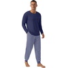image:imagePrinStory Mens Pajamas Set Long Sleeve 2 Piece Pjs Sets S3XLDark Blue Stripe
