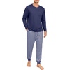 image:imagePrinStory Mens Pajamas Set Long Sleeve 2 Piece Pjs Sets S3XLDark Blue Stripe