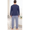 image:imagePrinStory Mens Pajamas Set Long Sleeve 2 Piece Pjs Sets S3XLDark Blue Stripe