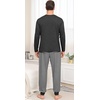 image:imagePrinStory Mens Pajamas Set Long Sleeve 2 Piece Pjs Sets S3XLDark Gray Stripe