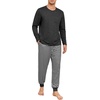 image:imagePrinStory Mens Pajamas Set Long Sleeve 2 Piece Pjs Sets S3XLDark Gray Stripe