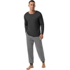 image:imagePrinStory Mens Pajamas Set Long Sleeve 2 Piece Pjs Sets S3XLDark Gray Stripe