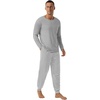 image:imagePrinStory Mens Pajamas Set Long Sleeve 2 Piece Pjs Sets S3XLGray Stripe