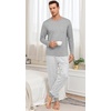 image:imagePrinStory Mens Pajamas Set Long Sleeve 2 Piece Pjs Sets S3XLGray Stripe