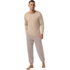 image:imagePrinStory Mens Pajamas Set Long Sleeve 2 Piece Pjs Sets S3XLKhaki Stripe