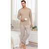 image:imagePrinStory Mens Pajamas Set Long Sleeve 2 Piece Pjs Sets S3XLKhaki Stripe