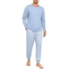 image:imagePrinStory Mens Pajamas Set Long Sleeve 2 Piece Pjs Sets S3XLLight Blue Stripe