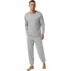 image:imagePrinStory Mens Pajamas Set Long Sleeve 2 Piece Pjs Sets S3XLLight Gray Stripe