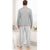 image:imagePrinStory Mens Pajamas Set Long Sleeve 2 Piece Pjs Sets S3XLLight Gray Stripe