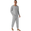 image:imagePrinStory Mens Pajamas Set Long Sleeve 2 Piece Pjs Sets S3XLLight Gray Stripe