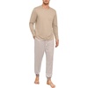 image:imagePrinStory Mens Pajamas Set Long Sleeve 2 Piece Pjs Sets S3XLLight Khaki Stripe