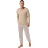 image:imagePrinStory Mens Pajamas Set Long Sleeve 2 Piece Pjs Sets S3XLLight Khaki Stripe