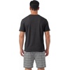 image:imagePrinStory Mens Pajamas Set Short Sleeve Soft Pjs M3XLDeep Gray Stripe