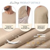 image:imagePrinStory Mens Pajamas Set Short Sleeve Soft Pjs M3XLLight Khaki Stripe