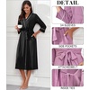 image:imagePrinStory Robes for Women 34 Sleeve Long Bath Robe XS4XLBlack