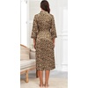 image:imagePrinStory Robes for Women 34 Sleeve Long Bath Robe XS4XLFpapricot Ld Print